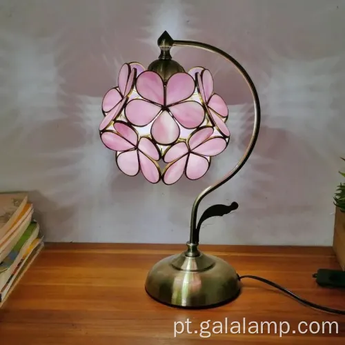 Lâmpada de cabeceira de mesa de design floral